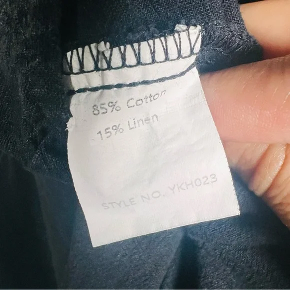 Onesie overall jumpsuit Black Cotton Linen Blend non branded women’s XL - Picture 5 of 5